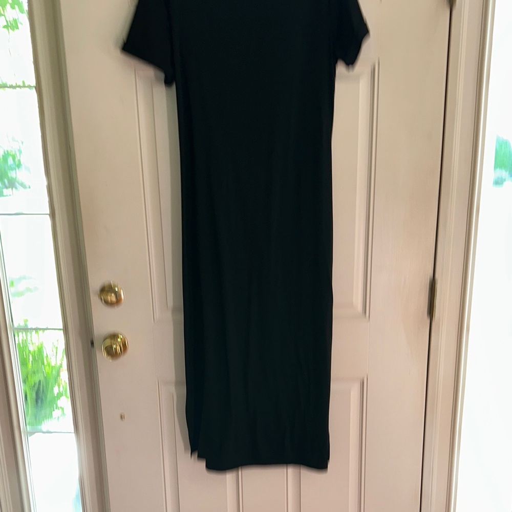 Women's Black Maxi Dress with Side Twist Detail - Picture 5 of 5